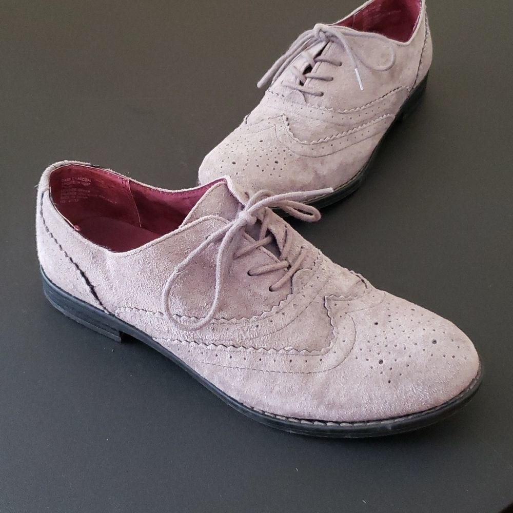 CYNTHIA ROWLEY Suede Wingtip Oxford Gray Size 7.5